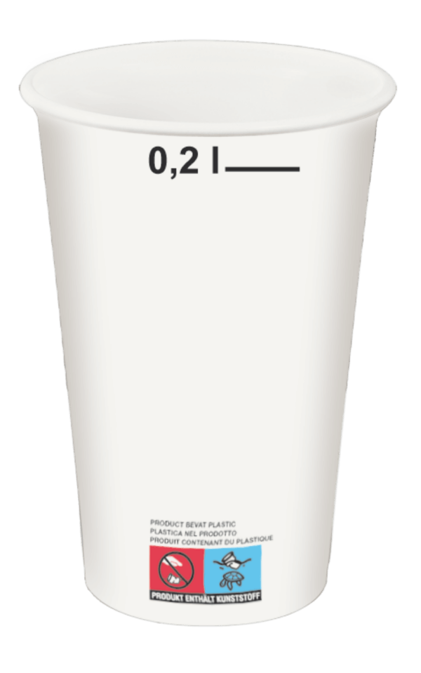 HARD PAPER CUP MADE FROM VIRGIN FIBER WITH PE COATING